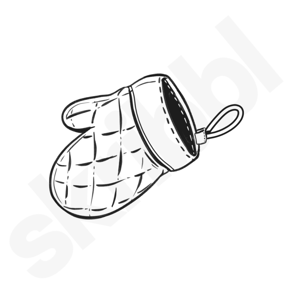 'Oven Glove' Illustration Cartoon Kitchen