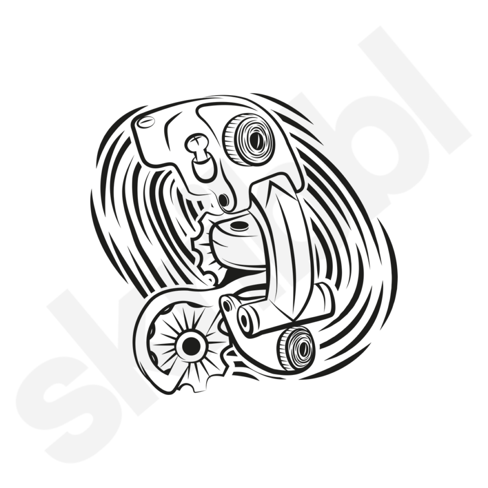 'Gears' Illustration Bicycle Parts