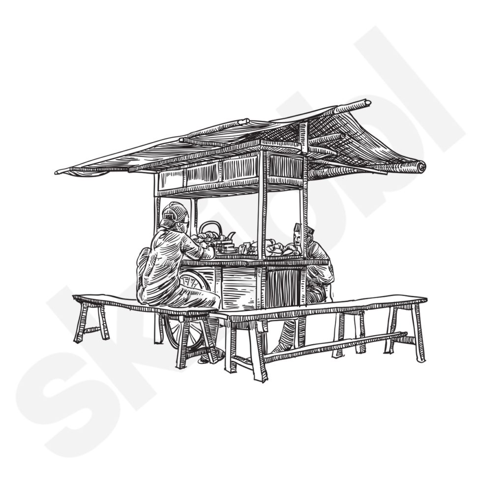 'Food Stall' Illustration | Culture of Indonesia