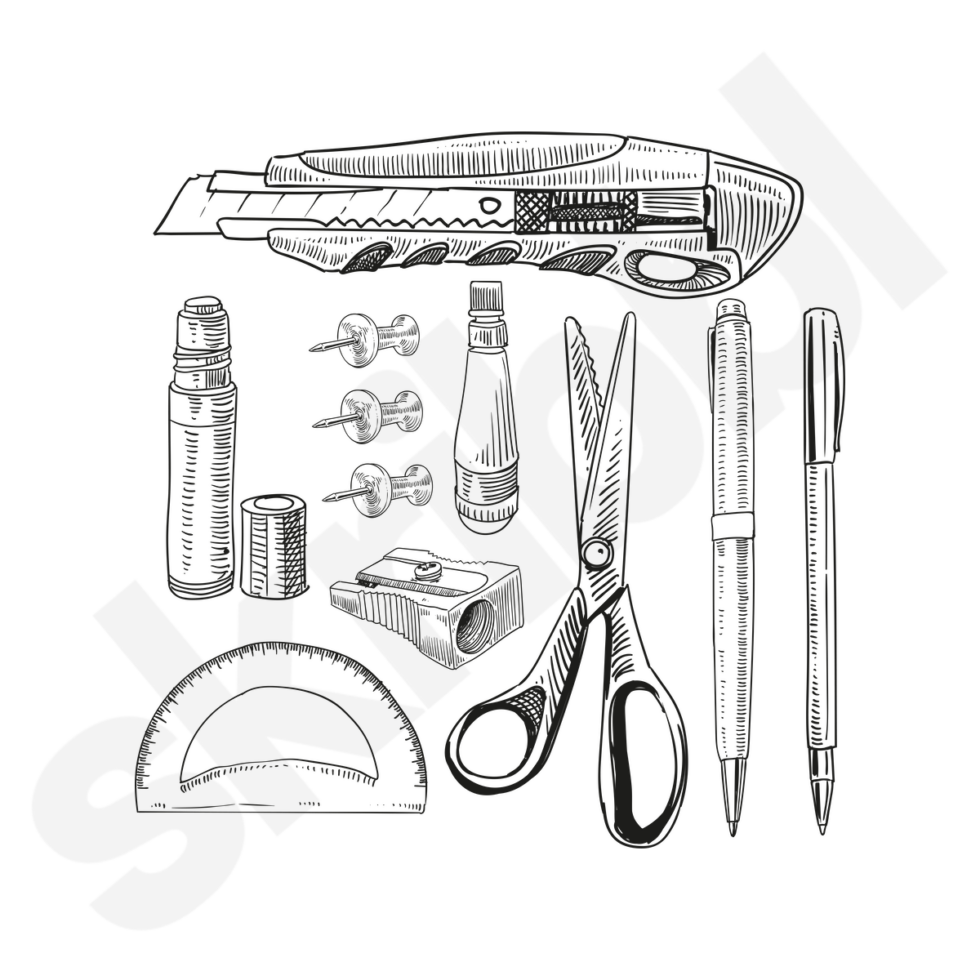 'Home Office Kit' Illustration Office Stationery